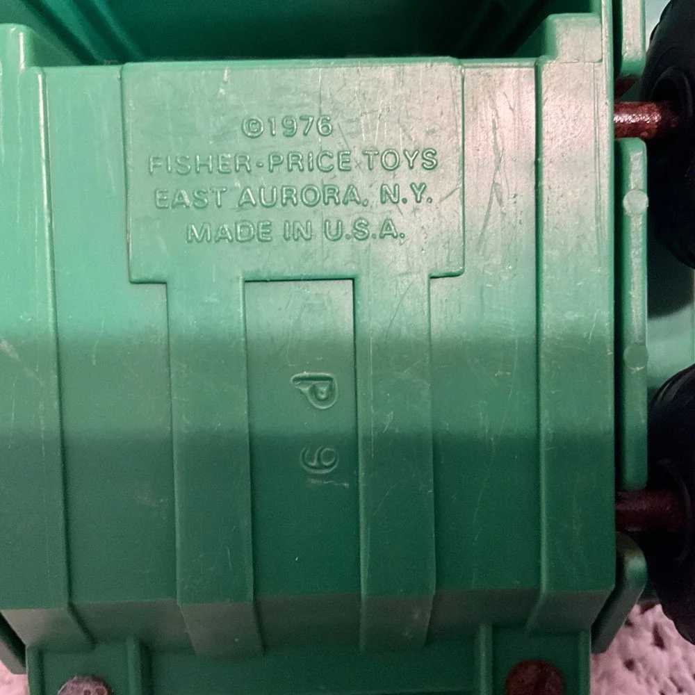 1976‎ Fisher Price Ranger Truck Toy Green Plastic Dump Bed Vintage